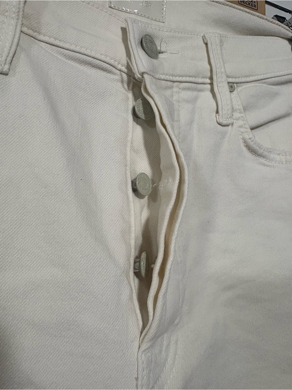 MOTHER High-Rise Straight Leg Jeans in White - Picture 3 of 8